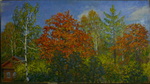 Картина "Осень из окна мастерской" Автор Козлов И.А. 2000 год.