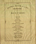 Меню 1 сентября 1890 г. На французском