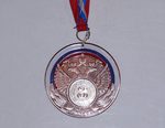 Медаль наградная за III место XXIV Мастерс Чемпионат России по горным лыжам. Абзаково, 2014 год.