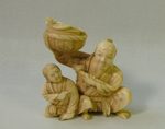 Окимоно "Японцы с корзиной фруктов" 