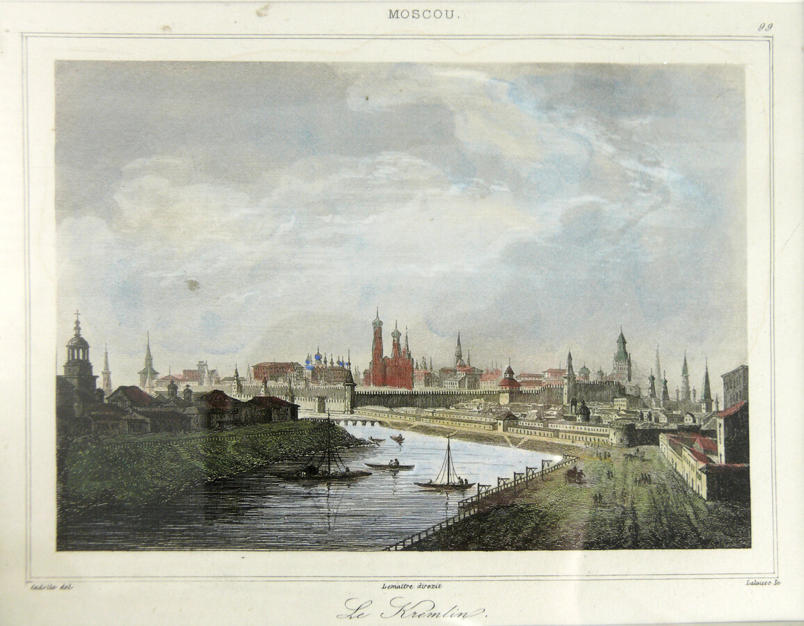 Гравюра "Moscou. Le Kremlin"