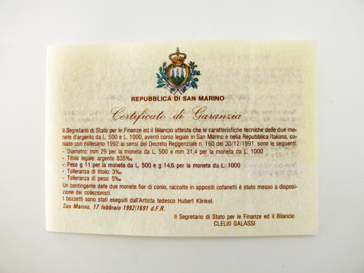 Набор памятных монет "Олимпиада 1992г."