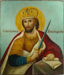 Икона "Александр Невский" Середина XIX века.
