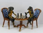 Статуэтка "Таксы, играющие в шахматы" "Венская бронза".