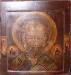 Икона "Святой Николай Чудотворец Отвратный" Середина XVIII века. Палех (?)