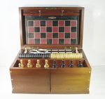 Набор настольных игр Англия. Конец XIX века. Футляр из махагона.