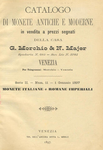 "Catalogo di monete antiche e moderne"