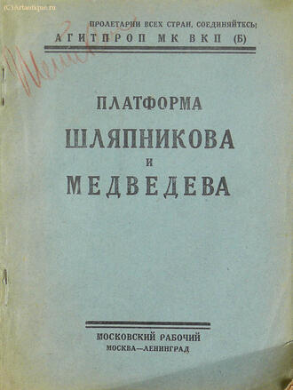 "Платформа Шляпникова и Медведева"