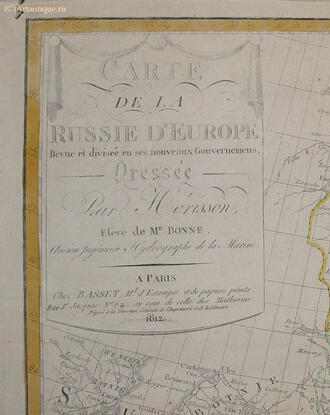 Карта "Carte de la Russie d`Europe"