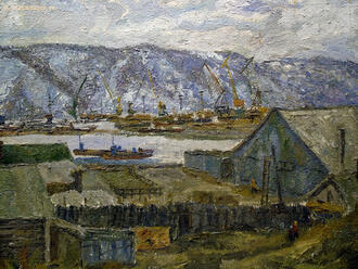 Картина "Весна. Порт. Николаевск-на-Амуре"