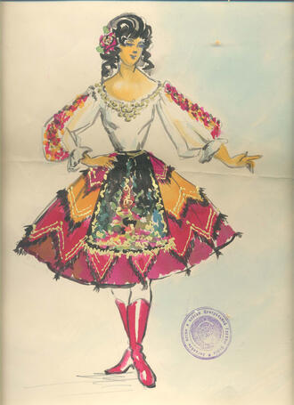 Рисунок "Женский костюм для танца"