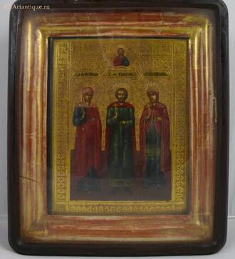 Икона "Св. мученики Александра и Сергий, св. княгиня Ольга"
