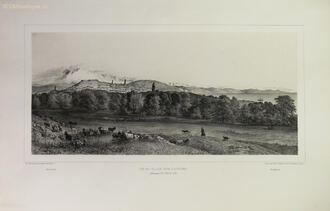 Гравюра "Vue du village tatar d'Alouchta"